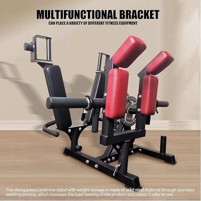 Viking Press Landmine Handle for 2-Inch Barbell, Hack Squat T-Bar Row Attachment Strength Training