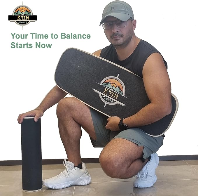 Kiin Balance Board Trainer, adjustable stoppers ??Indo Board, Balancing Board for Surfing, Core