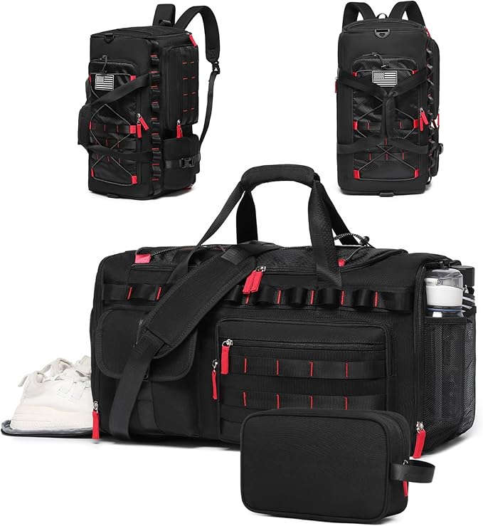 MCBD Gym Bags for Men & Women, 45L Travel Duffle Sports Backpack with Shoes & Laptop Compartment