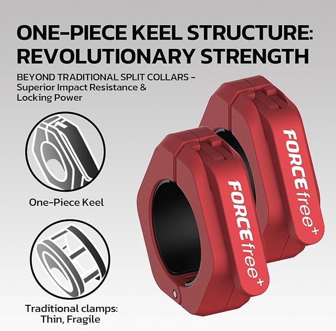 Barbell Clips (Pair), Barbell Clamps, Quick Release Olympic Barbell Clamps with Anti Slip TPR Grip