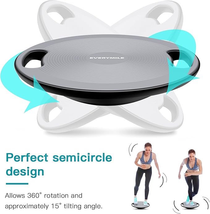 EVERYMILE Wobble Balance Board, Exercise Balance Stability Trainer Portable Balance Board with