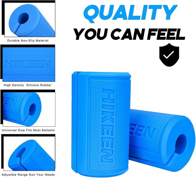 Hikeen Thick Bar Dumbbell Grips,Non Slip Hard Rubber Barbell Grips,Grips for Weight Lifting, Muscle