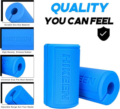 Hikeen Thick Bar Dumbbell Grips,Non Slip Hard Rubber Barbell Grips,Grips for Weight Lifting, Muscle