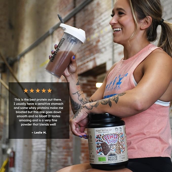 Earth Fed Muscle Power Couple Peanut Butter Chocolate Truly Grass Fed Whey Protein Isolate