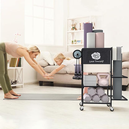 Yoga Mat Storage Rack，Home Gym Storage Rack Gym Workout Equipment Storage Organizer Fitness Weight