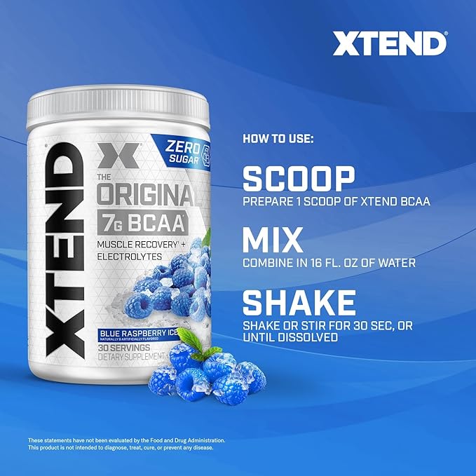 Xtend XTEND Original BCAA Powder 7g BCAA and 2.5g L-Glutamine, Sugar Free Post Workout Muscle