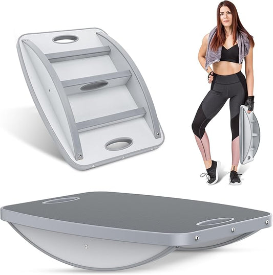 Advanced Wood Balance Board, 360 Degree Rotation and Tilt - Non-Slip 500 lbs Wobble Board for