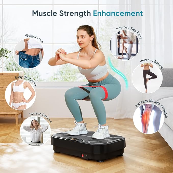 Dripex Vibration Plate Exercise Machine, Power Vibrating Plate for Lymphatic Drainage Weight Loss