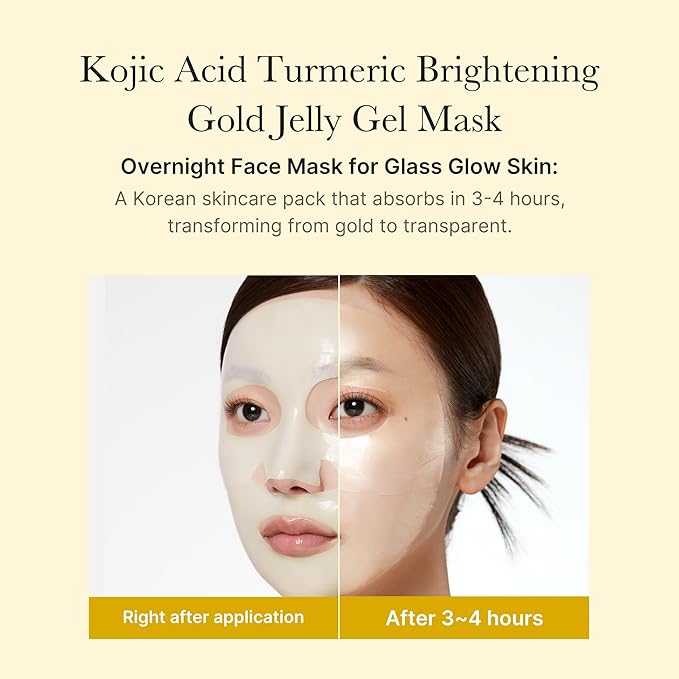 medicube Kojic Acid Turmeric Brightening Gold Jelly Gel Mask | Overnight Face Mask for Glass Glow