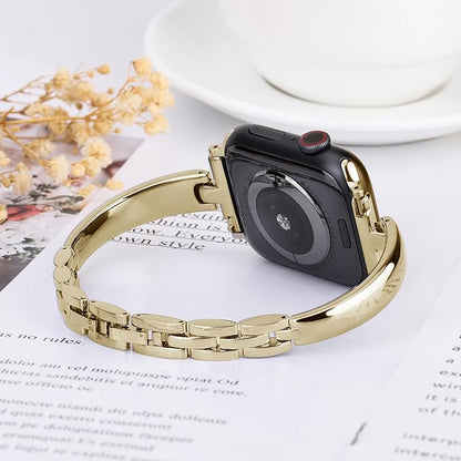 Silm Metal Band Compatible with Fitbit Versa 4/Fitbit Sense 2 Band Cute Women, Bling Jewelry Strap