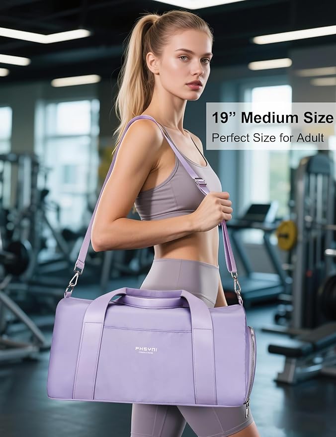 Gym Bag for Women Girls with Shoe Compartment & Wet Pocket - Duffle Bag for Travel Sports Fitness