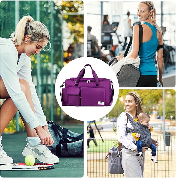 FIORETTO Women's Gym Duffle Bag with Shoes Compartment, 37L Capacity, Ideal for Travel, Gym