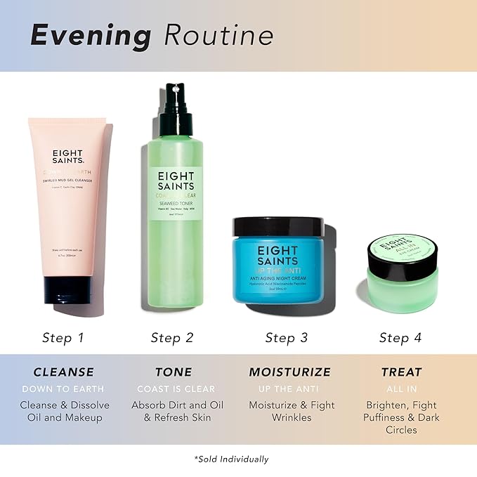 Eight Saints Skin Care Up the Anti Night Cream Face Moisturizer to Reduce Fine Lines and Wrinkles