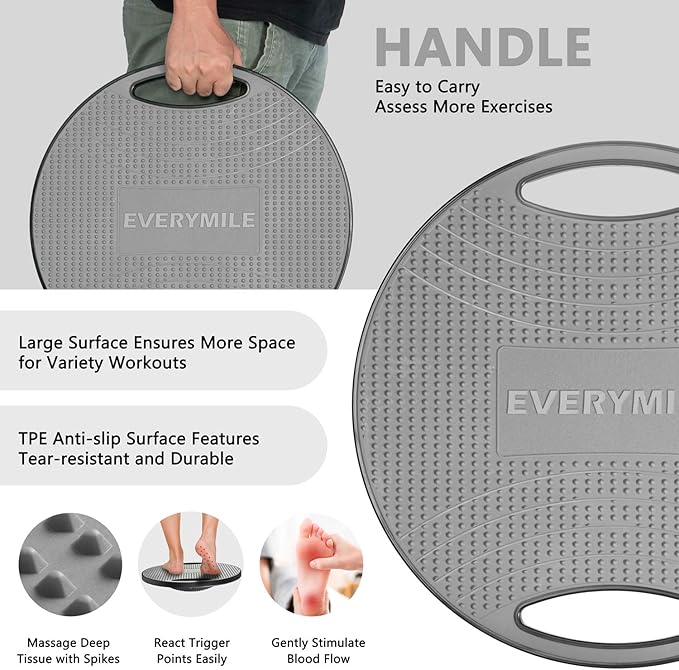 EVERYMILE Wobble Balance Board, Exercise Balance Stability Trainer Portable Balance Board with