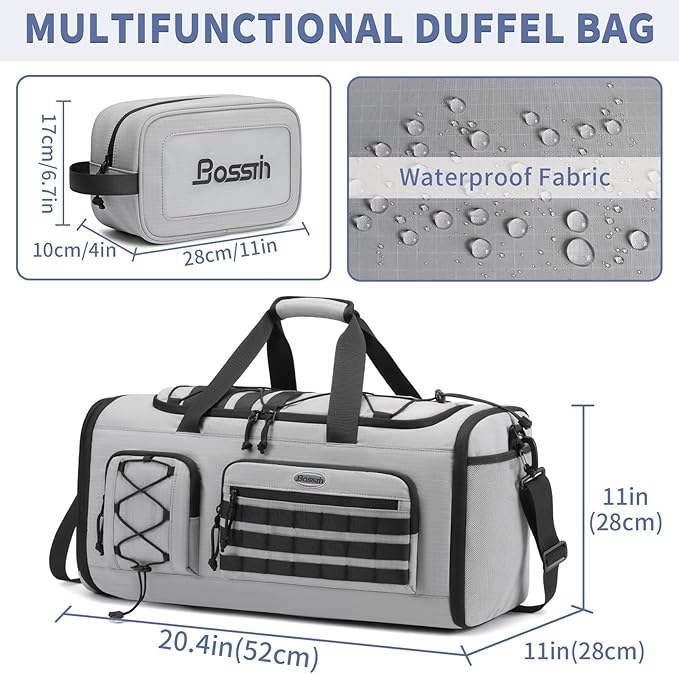 Bosstin Gym Bag for Men & Women,45L Travel Duffle Sports Duffel Bag Gym Weekender Overnight