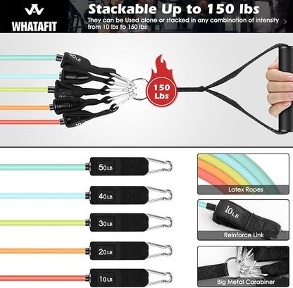 WHATAFIT Resistance Bands, Exercise Bands，Resistance Bands for Working Out, Work Out Bands with