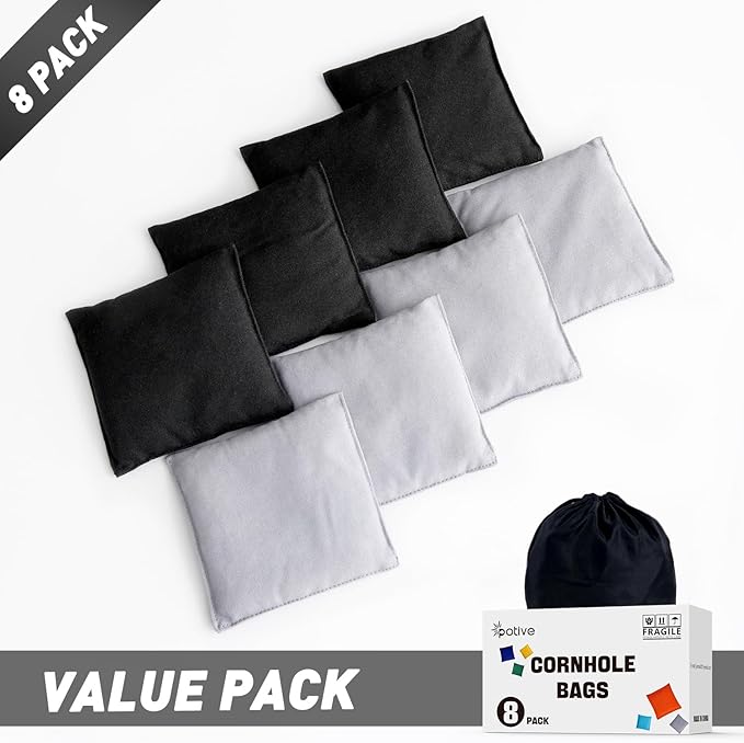 Cornhole Bags Set of 8 Regulation Corn Hole Bean Bags for Cornhole Game, Professional Weather