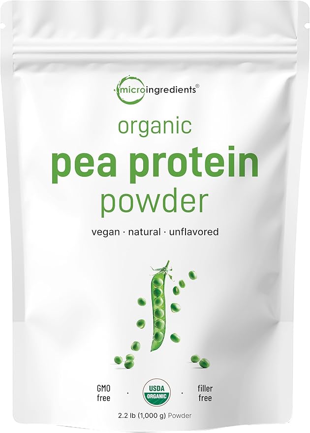 Micro Ingredients North America Grown, Organic Pea Protein Powder, 1KG (2.2 Pounds) | Plant-Based