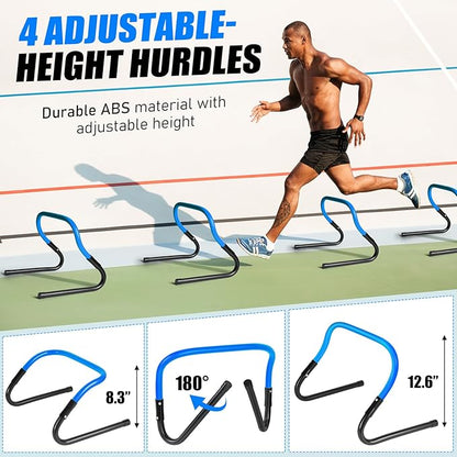 Soccer Training Equipment, Agility Speed Training Set with 20ft Speed Ladder, 12 Cones, 4