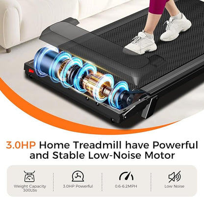 Treadmill with Incline, 3.0HP Small Treadmills for Home, Portable Electric Treadmill with