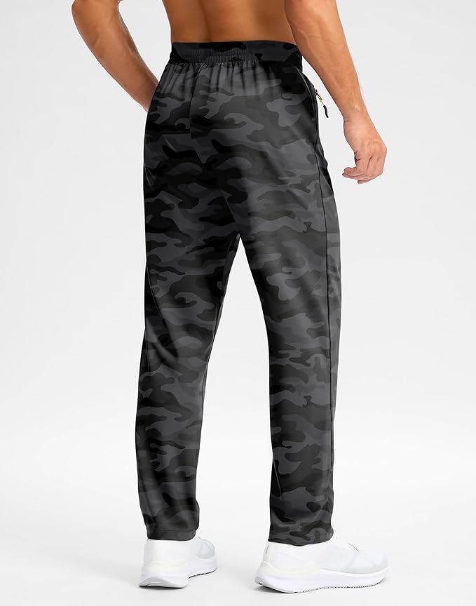 Pudolla Men's Lightweight Hiking Pants Quick-Dry Outdoor Sweatpants with Zipper Pockets for Casual