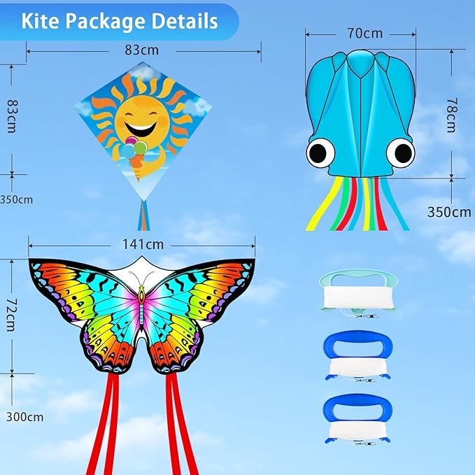 Large Octopus Kites for Kids & Adults,Big Kite for Beginners, Kites for Kids Ages 4-8,Outdoors