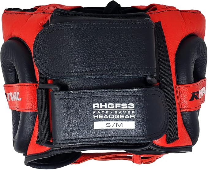 RIVAL Boxing RHGFS3 Face-Saver Sparring Headgear - Wide Eye Opening, Premium Leather, and