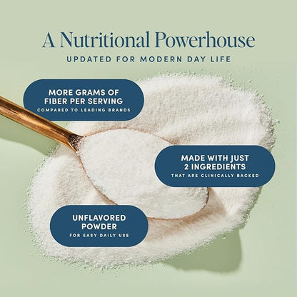 Daily Prebiotic Fiber Powder Unflavored - 7g Per Serving - Soluble & Insoluble Fiber Supplement