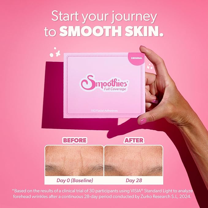 Smoothies Full Coverage Wrinkle Patches for Face Overnight - Facial Patches for Forehead, Elevens