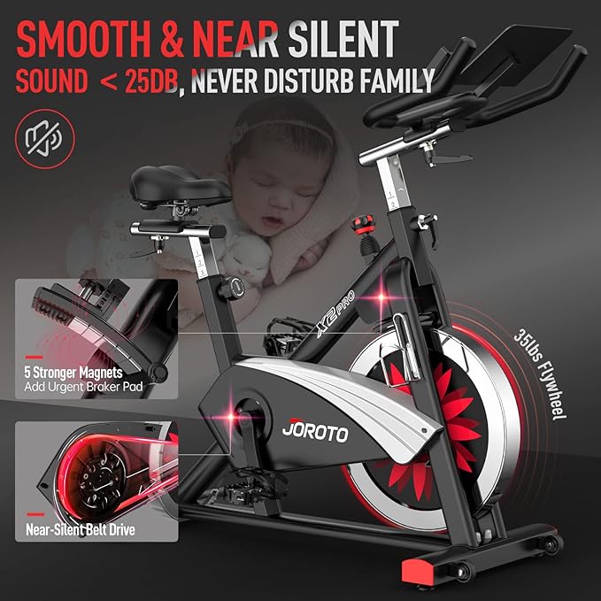 JOROTO X2|X2PRO Exercise Bike, X4S Bluetooth Stationary Indoor Cycling Bike with Readable 100