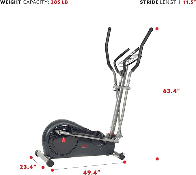 Sunny Health & Fitness Full Body Workout Elliptical Trainer with Digital Performance Monitor, Low