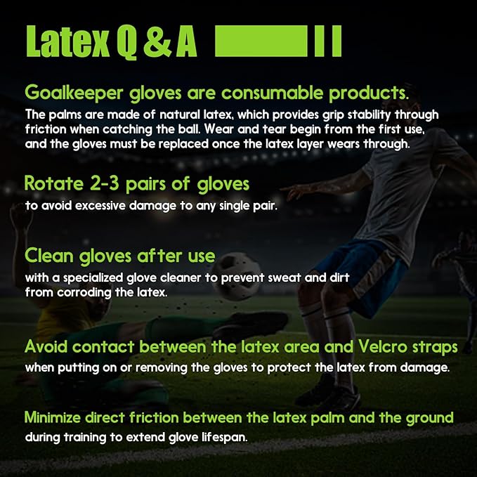 Soccer Goalkeeper Gloves with Finger Protection to Prevent Injuries, Strong Grip for Tough Tackles