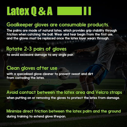 Soccer Goalkeeper Gloves with Finger Protection to Prevent Injuries, Strong Grip for Tough Tackles