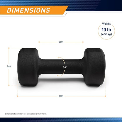 Marcy Colored Neoprene Dumbbell (Sold in Singles or Set) Hand Weights, Exercise Free Weights for