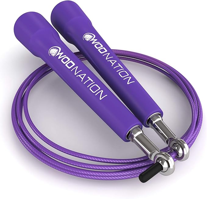 WOD Nation Adjustable Speed Jump Rope For Men, Women & Children - Blazing Fast Fitness Skipping