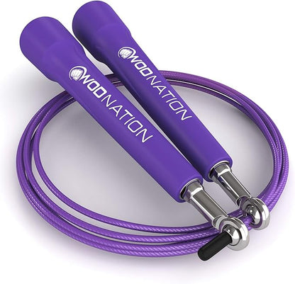 WOD Nation Adjustable Speed Jump Rope For Men, Women & Children - Blazing Fast Fitness Skipping