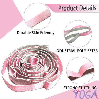 Stretching Strap Yoga Strap with Loops, Stretch Straps for Physical Therapy, Non-Elastic Exercise