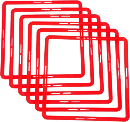 POPETPOP Square Agility Rings, 6pcs Speed Rings, Youth Agility Footwork Training Speed Hurdles