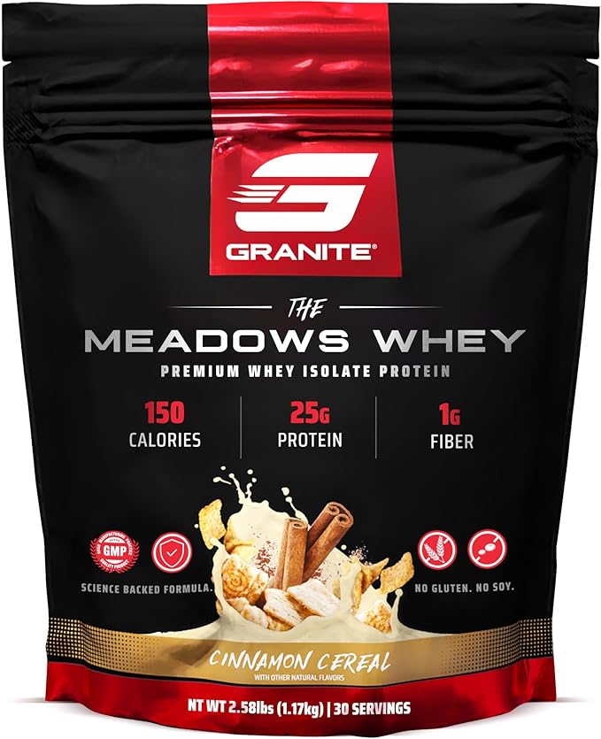 Granite Supplements The Meadows Whey Protein Isolate Protein Powder for Lean Muscle with 150