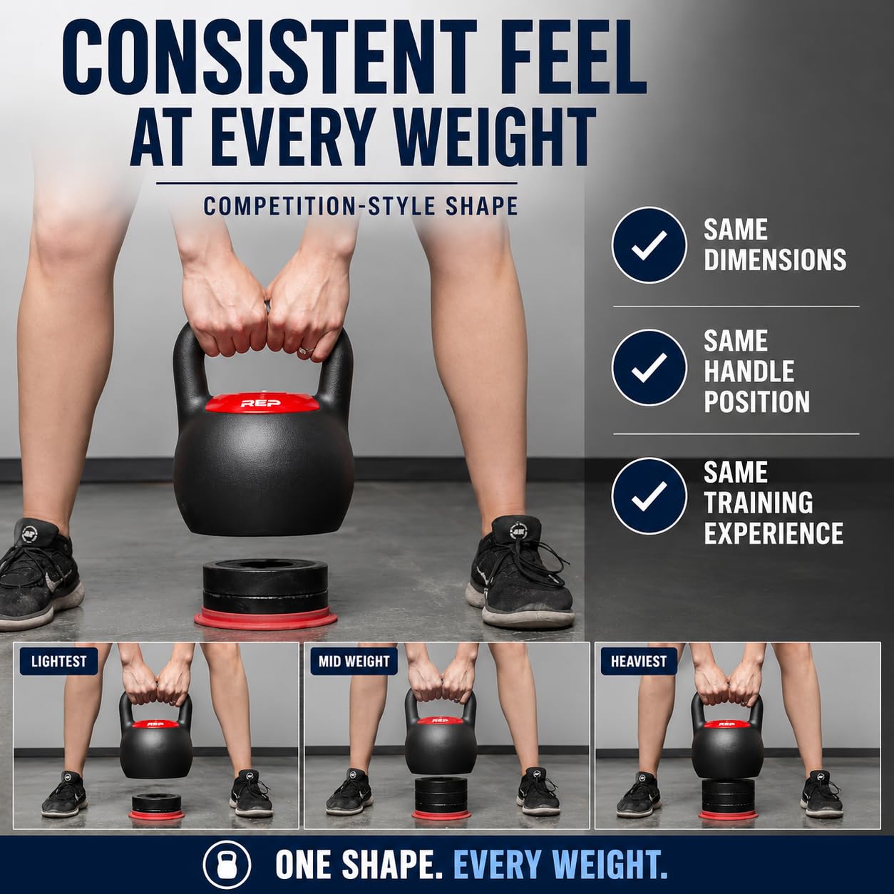 Rep Fitness Adjustable Kettlebell | 24 kg | Weight Set for Home Gym | Strength Training Equipment