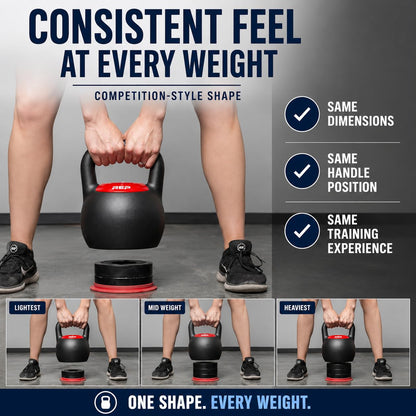 Rep Fitness Adjustable Kettlebell | 24 kg | Weight Set for Home Gym | Strength Training Equipment