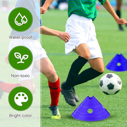 ShinyRelief Jumbo Disc Cones Jumbo Soccer Cones with Mesh Bag Giant Large Agility for Soccer