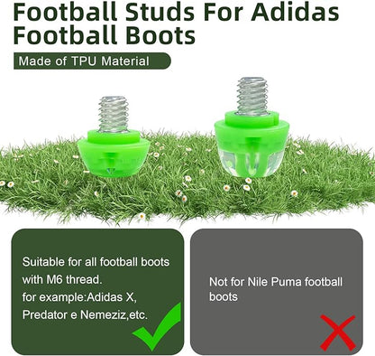 Soccer Cleat Studs, Replacement TPU Football Spikes with Wrench, Lightweight & Durable for Adidas