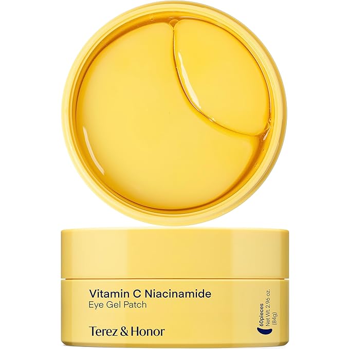 TEREZ & HONOR Vitamin C Eye Patches - 60 Pcs Korean Brightening & Hydrating Under Eye Masks with
