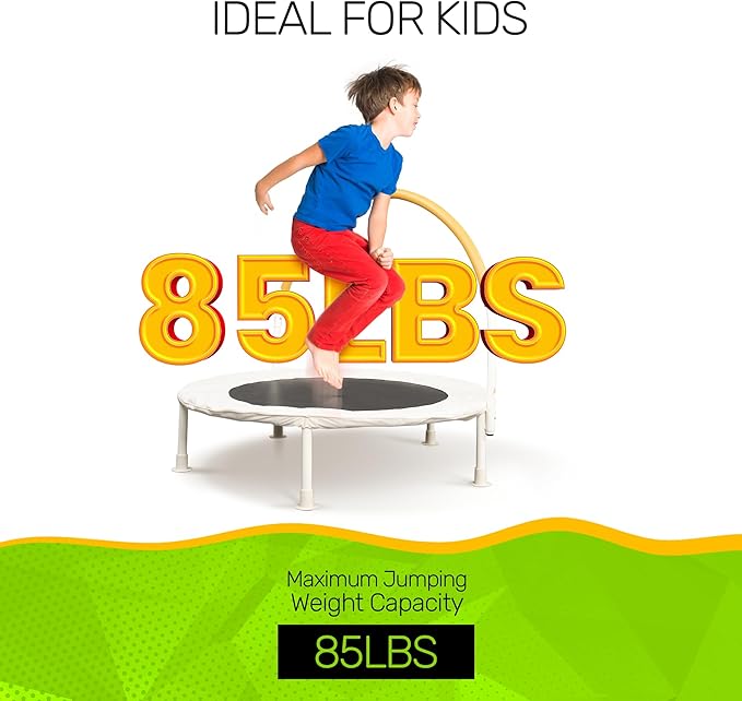 Jumpking 36 inch Indoor and Outdoor Toddler Trampoline with Bungie Cords, Powder Coated Rust