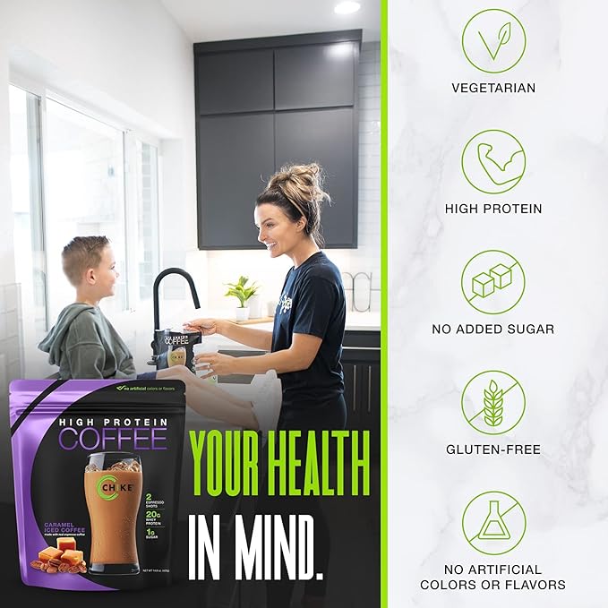 Chike Caramel High Protein Iced Coffee, 20 G Protein, 2 Shots Espresso, 1 G Sugar, Keto Friendly