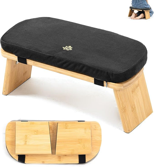 Meditation Bench, Bamboo Meditation Stool, Folding Kneeling Meditation Bench, Seiza Prayer Bench