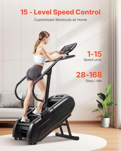VEVOR Stair Stepper Machine, LED Screen Continuous Climbing Machines, Max Load 330 Lbs Stepping