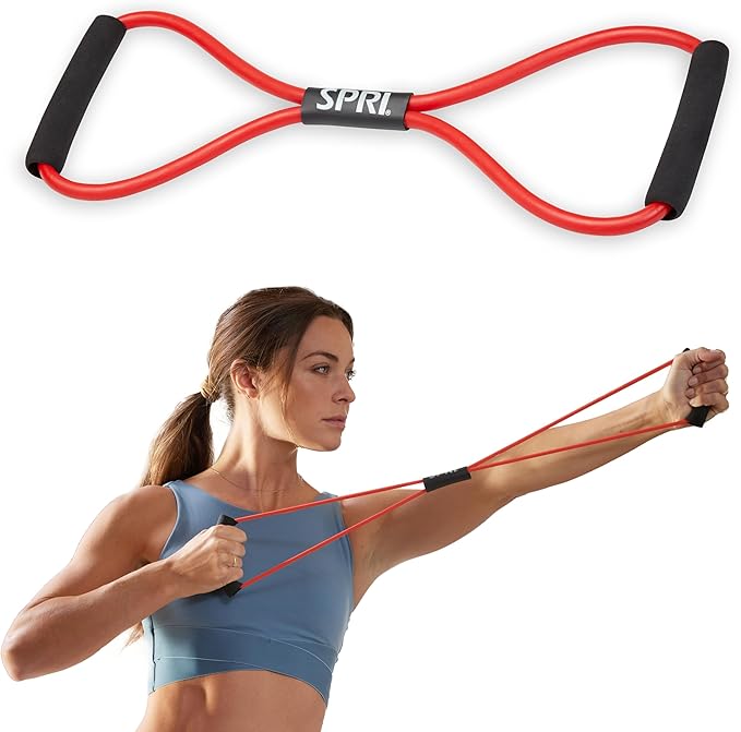 SPRI Ultra Toner Figure 8 Resistance Band with Padded Handles Great for Stretch, Exercise, Fitness