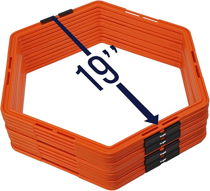 Yes4All Hex Agility Rings/Speed Rings with Carrying Bag – Hexagon Rings, Agility Hurdles for